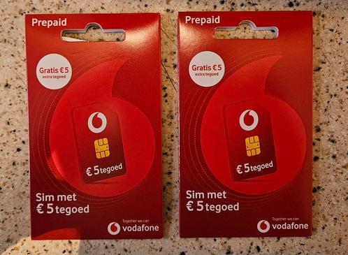 In totaal 20 euro prepaid tegoed Vodafone, Telecommunicatie, Prepaidkaarten en Simkaarten, Nieuw, Vodafone, Ophalen of Verzenden