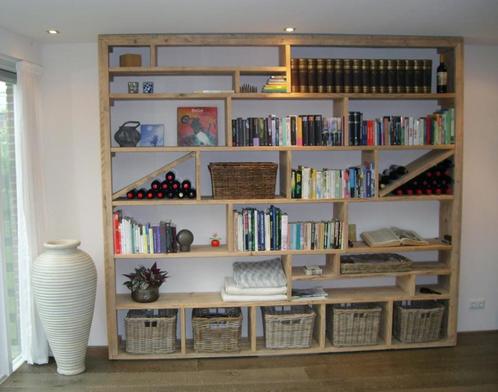 Wandmeubel maatwerk kast boekenkast kasten van massief hout, Huis en Inrichting, Kasten | Wandmeubels, Nieuw, 200 cm of meer, 250 tot 300 cm