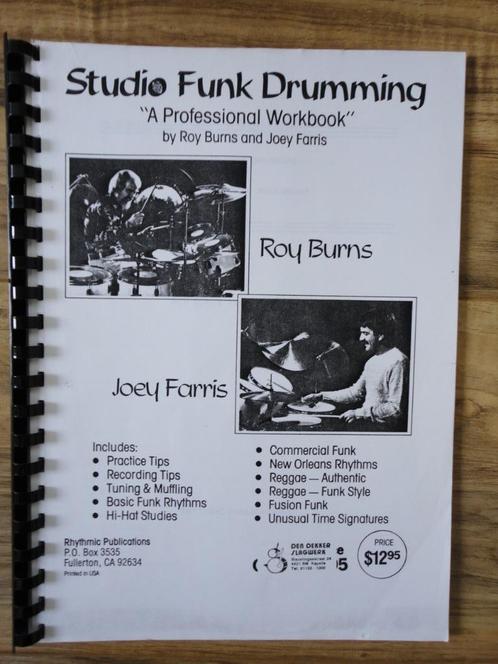 Studio Funk Drumming by Roy Burns and Joey Farris, Muziek en Instrumenten, Bladmuziek, Zo goed als nieuw, Les of Cursus, Overige genres