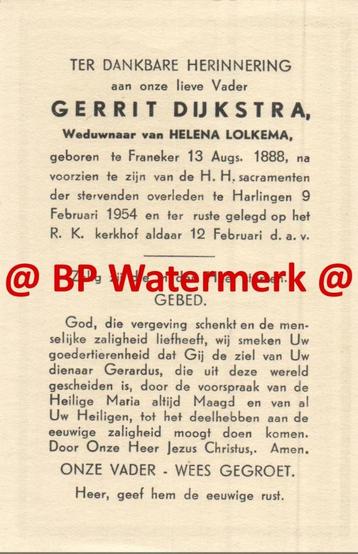 Dijkstra Gerrit 1888 Franeker 1954 Harlingken x Lolkema - 20