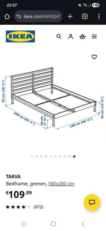 IKEA Tarva Bedframe - Zo Goed Als Nieuw! - afbeelding 6 IKEA Tarva Bedframe - Zo Goed Als Nieuw! - afbeelding 6