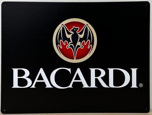 Bacardi logo zwart reclamebord van metaal wandbord, Verzamelen, Merken en Reclamevoorwerpen, Nieuw, Reclamebord, Ophalen of Verzenden