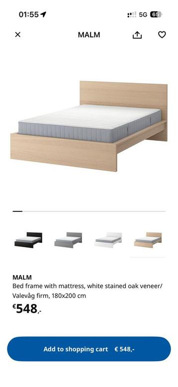 IKEA MALM Bed 180200 with Mattress – €200 - afbeelding 7 IKEA MALM Bed 180200 with Mattress – €200 - afbeelding 7