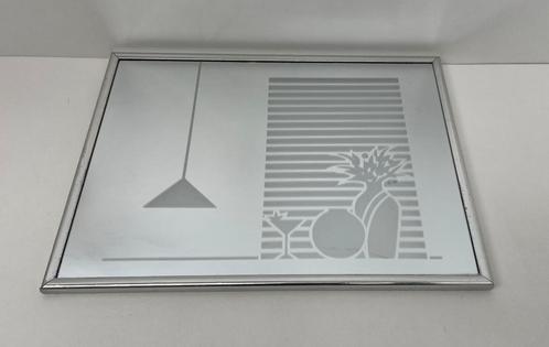 Vintage zilveren eighties spiegel martini glas vaas, Huis en Inrichting, Woonaccessoires | Spiegels, Zo goed als nieuw, 50 tot 75 cm