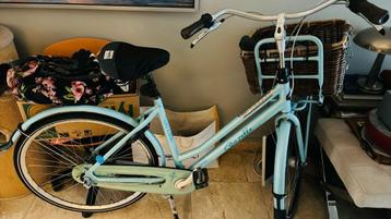 Gazelle Miss Grace dames fiets met rieten mand lichtgroen