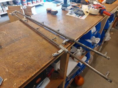 Set rails voor buiskap / bimini (100 cm), Watersport en Boten, Bootonderdelen, Gebruikt