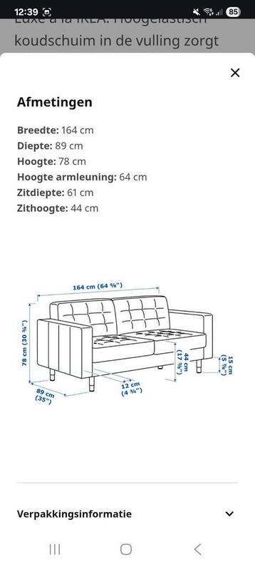 Ikea Landskrona zwart leren bank 2 zits - afbeelding 3 Ikea Landskrona zwart leren bank 2 zits - afbeelding 3