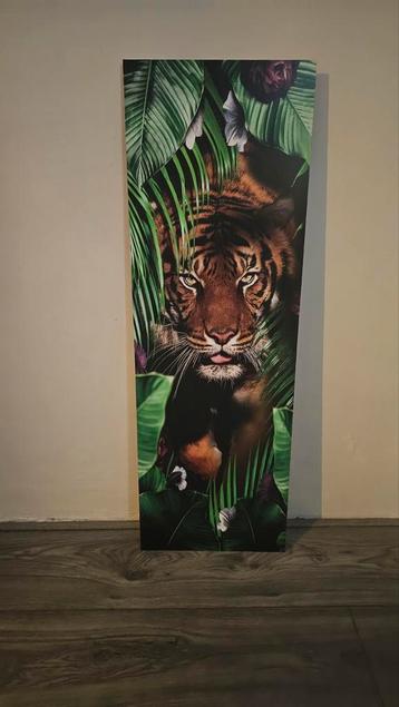 Tijger canvas van hout 90x30