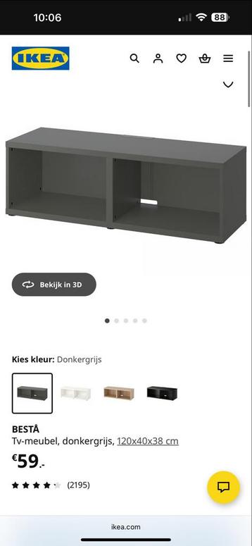 IKEA Besta TV Kast Grijs - afbeelding 1 IKEA Besta TV Kast Grijs - afbeelding 1