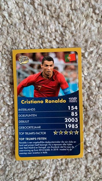 Cristiano ronaldo kaart world football stars top trumps