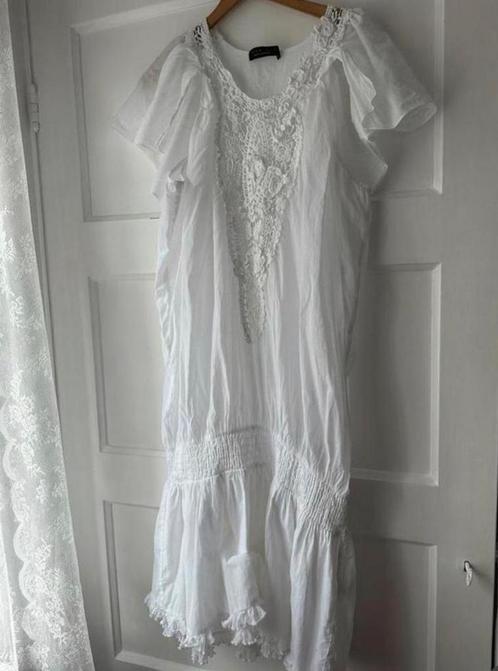 Romantisch wit gehaakt kanten tuniek blouse jurk twinset L, Kleding | Dames, Blouses en Tunieken, Zo goed als nieuw, Maat 42/44 (L)