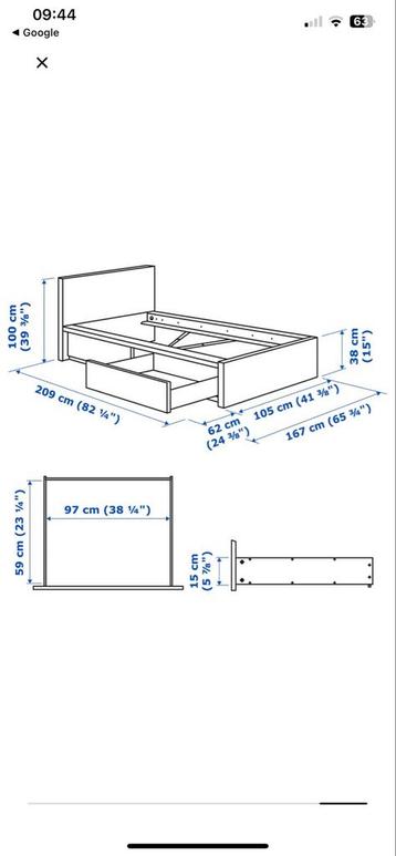 Ikea Malm bed + matras - afbeelding 2 Ikea Malm bed + matras - afbeelding 2