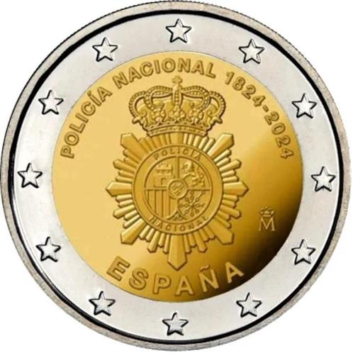 Spanje 2024 - 200 jaar nationale politie - 2 euro CC - UNC, Postzegels en Munten, Munten | Europa | Euromunten, Losse munt, 2 euro