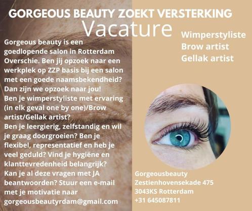 Wimperstyliste met ervaring gezocht Rotterdam, Vacatures, Vacatures | Uiterlijke verzorging, Freelance of Uitzendbasis