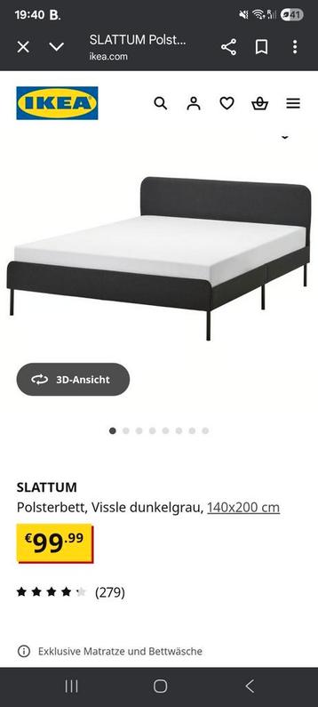 Ikea Bedframe SLATTUM with or without Matress - afbeelding 4 Ikea Bedframe SLATTUM with or without Matress - afbeelding 4