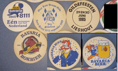 6 bier viltjes Bavaria (zie foto), Verzamelen, Biermerken, Gebruikt, Viltje(s), Bavaria, Ophalen of Verzenden
