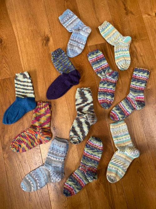 Mooie zelf gebreide sokken, katoen of wol, maat 38/39/40, Kleding | Dames, Sokken en Kousen, Nieuw, Sokken en Kniesokken, Overige maten