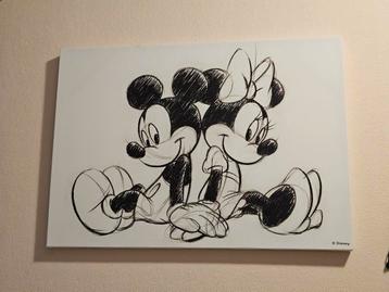 Canvas van Mickey en Minni mouse.