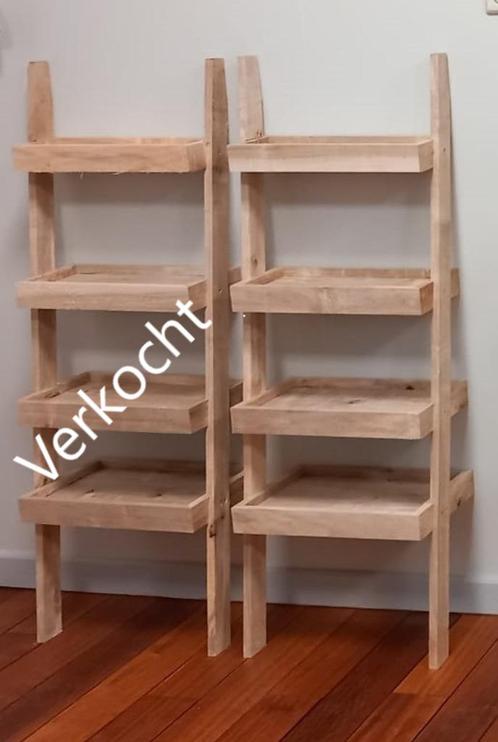 Houten decoratie ladder boekenkast met 4  of 6 planken, Huis en Inrichting, Kasten | Boekenkasten, Nieuw, Minder dan 50 cm, 150 tot 200 cm