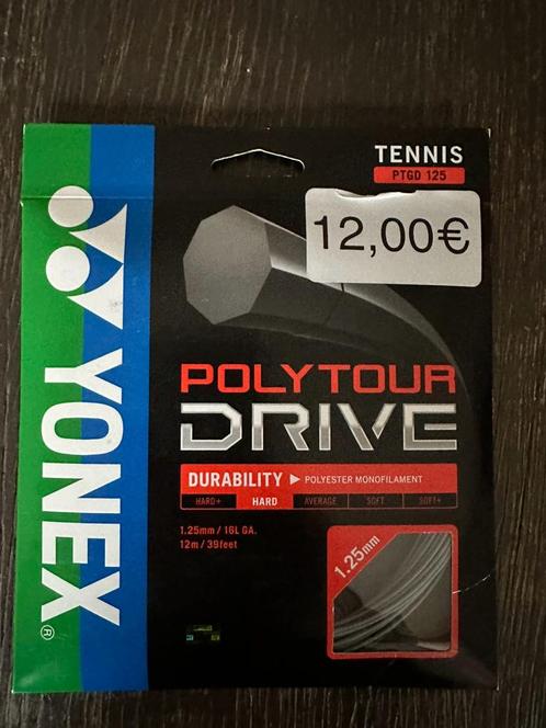 Yonex Poly Tour Drive, 1.25mm, 12 Meter..NIEUW!!, Sport en Fitness, Tennis, Nieuw, Grip of Snaar, Overige merken, Ophalen of Verzenden