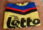 Wollen Retro fietsshirt  Lotto geel blauw rood zwart