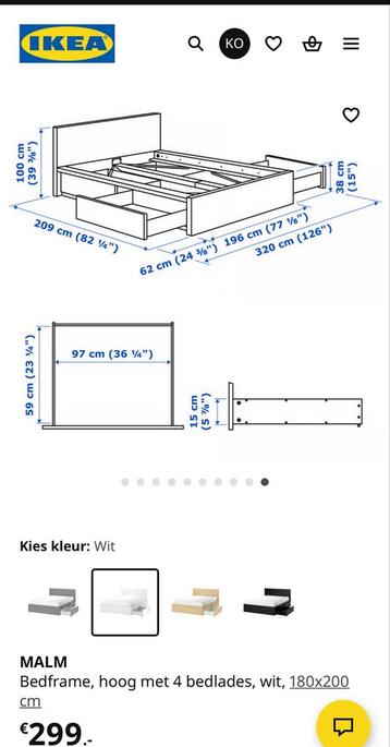 Ikea Malm Bedframe 180x200 - Amsterdam West - afbeelding 5 Ikea Malm Bedframe 180x200 - Amsterdam West - afbeelding 5