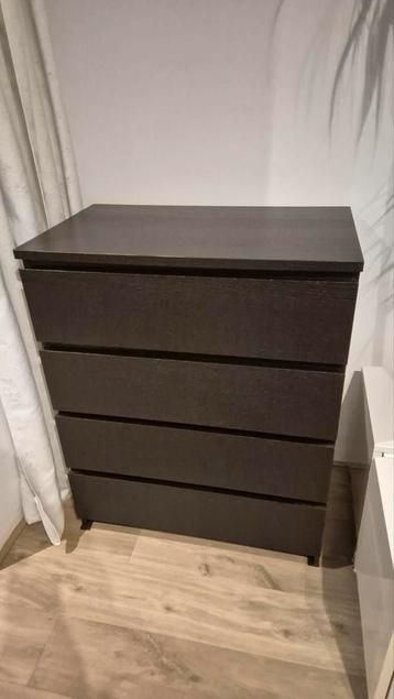 Zwartbruine IKEA Malm ladekast 4 lades - afbeelding 1 Zwartbruine IKEA Malm ladekast 4 lades - afbeelding 1