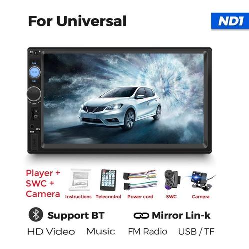 Navifly Nd1 2 Din Auto Radio 7 "Hd Touch Screen Camera, Auto diversen, Autoradio's, Nieuw, Verzenden