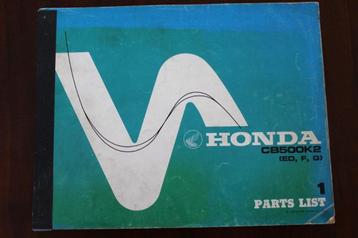 Honda CB500 K2 ED F G  1976 parts list CB 500 K2 four