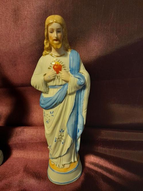 Antiek porseleinen jezus beeldje ca 20 cm, Antiek en Kunst, Antiek | Religie, Ophalen of Verzenden
