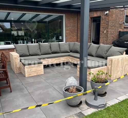 Steigerhout Loungebank Loungeset Bank Hoekbank Tuinbank SALE, Tuin en Terras, Tuinsets en Loungesets, Nieuw, Loungeset, Steigerhout