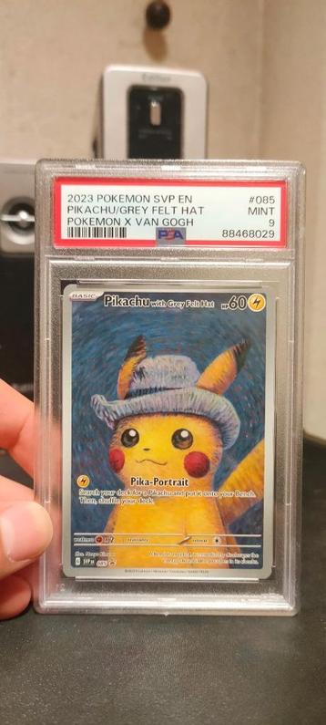 PSA 9 Pokemon x Van Gogh Pikachu with Grey Felt Hat #085