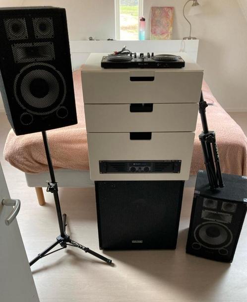 Vonyx speakers versterker mengpaneel sub microfoons compleet, Muziek en Instrumenten, Versterkers | Keyboard, Monitor en PA, Zo goed als nieuw