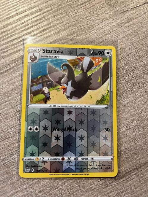 Staravia (Holo) 118/172 Brilliant Stars - Pokémon Kaart, Hobby en Vrije tijd, Verzamelkaartspellen | Pokémon, Nieuw, Losse kaart
