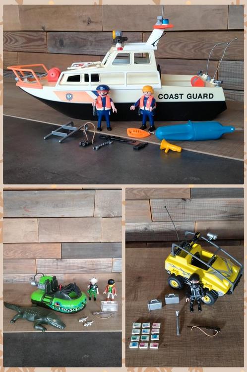 Playmobil kustwacht boot hovercraft amfibie voertuig boef, Kinderen en Baby's, Speelgoed | Playmobil, Zo goed als nieuw, Complete set