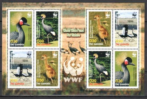 WWF postzegelvel van de Zwarte Kroonkraanvogel, Postzegels en Munten, Postzegels | Thematische zegels, Postfris, Dier of Natuur
