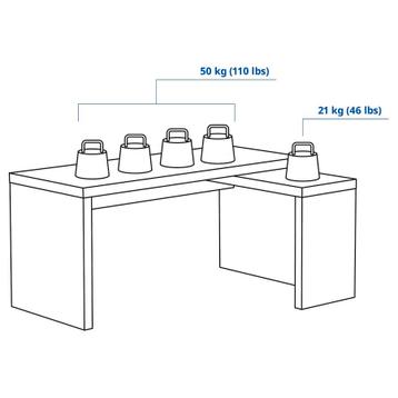 Ikea Malm study desk, L151xB65xH72 with pull-out panel exten - afbeelding 22 Ikea Malm study desk, L151xB65xH72 with pull-out panel exten - afbeelding 22