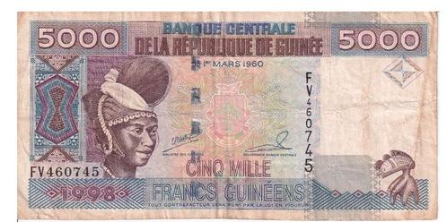 Guineé, 5000 Francs, 1998, Postzegels en Munten, Bankbiljetten | Afrika, Los biljet, Guinee, Ophalen of Verzenden
