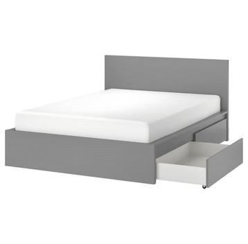 IKEA Malm bedframe (zonder matras) 160x200 grijs met 4 lades - afbeelding 2 IKEA Malm bedframe (zonder matras) 160x200 grijs met 4 lades - afbeelding 2