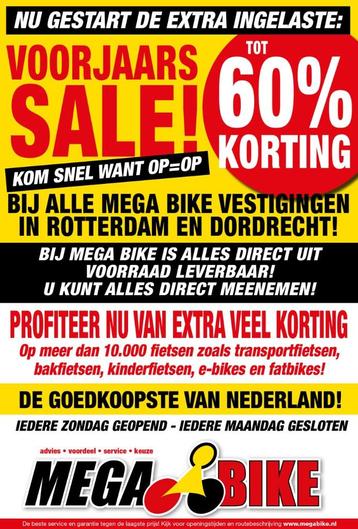 Elektrische FIETSEN UITVERKOOP, VOORJAARS SALE BIJ MEGA BIKE