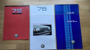 Alfa Romeo 75 folders, 5 stuks