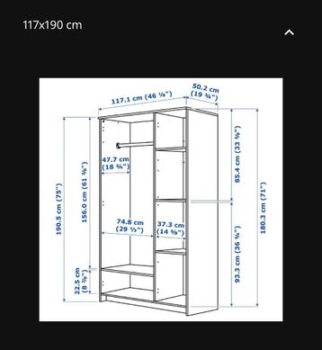 IKEA VISTHUS Wardrobe, grey/white, 122x59x216 cm - afbeelding 4 IKEA VISTHUS Wardrobe, grey/white, 122x59x216 cm - afbeelding 4