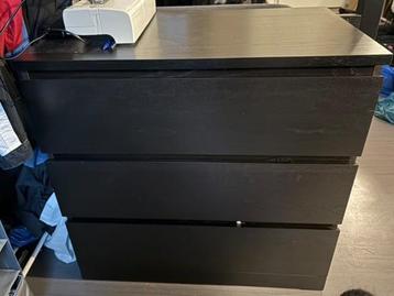 IKEA MALM 3-Drawer Dresser (Black-Brown) - afbeelding 2 IKEA MALM 3-Drawer Dresser (Black-Brown) - afbeelding 2