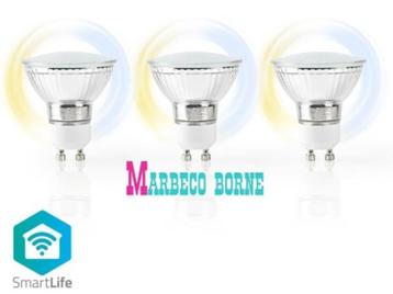 SmartLife Wi-Fi Smart LED-Lamp, Warm- Koel Wit, GU10, 3-Pack