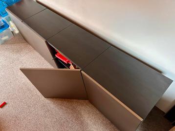 4x IKEA Besta kast - zwart met gouden frontjes - afbeelding 2 4x IKEA Besta kast - zwart met gouden frontjes - afbeelding 2