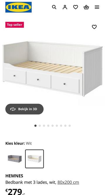 Ikea HEMNES bed uitklapbaar tot 2 persoons - afbeelding 2 Ikea HEMNES bed uitklapbaar tot 2 persoons - afbeelding 2