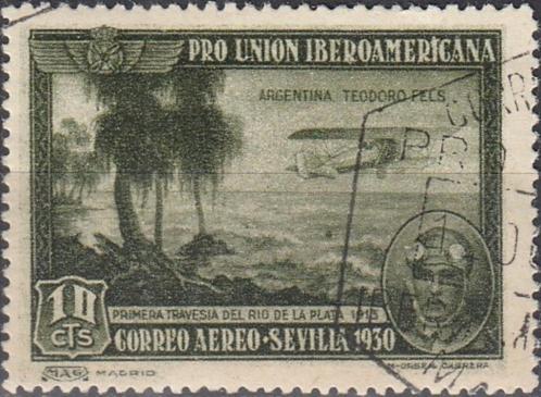 Spanje -SP1.04- 1930 - 1e Vlucht over Rio de la Plata, Postzegels en Munten, Postzegels | Europa | Spanje, Gestempeld, Verzenden