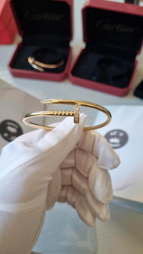 Cartier Spijker armband met diamanten, 18 karaat geelgoud, Sieraden, Tassen en Uiterlijk, Armbanden, Nieuw, Goud, Geel, Met edelsteen