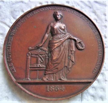 België. Bronze medal 1854.Zeldzaam.Oplage: 6