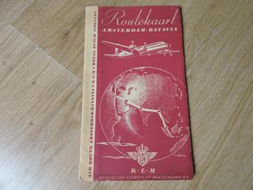 Routekaart Amsterdam-Batavia, KLM Shell 1946? landkaarten